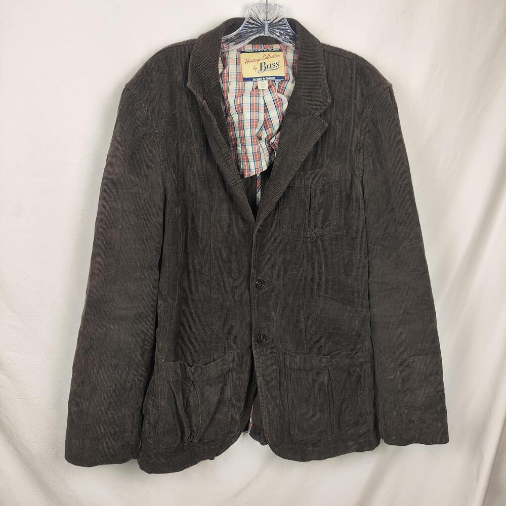 GH Bass & Co Blazer Mens Medium Brown Corduroy Cotton Heritage Lined Jacket